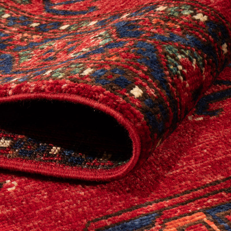 Løber Afghansk tæppe - Kunduz - 305 x 82 cm - rød