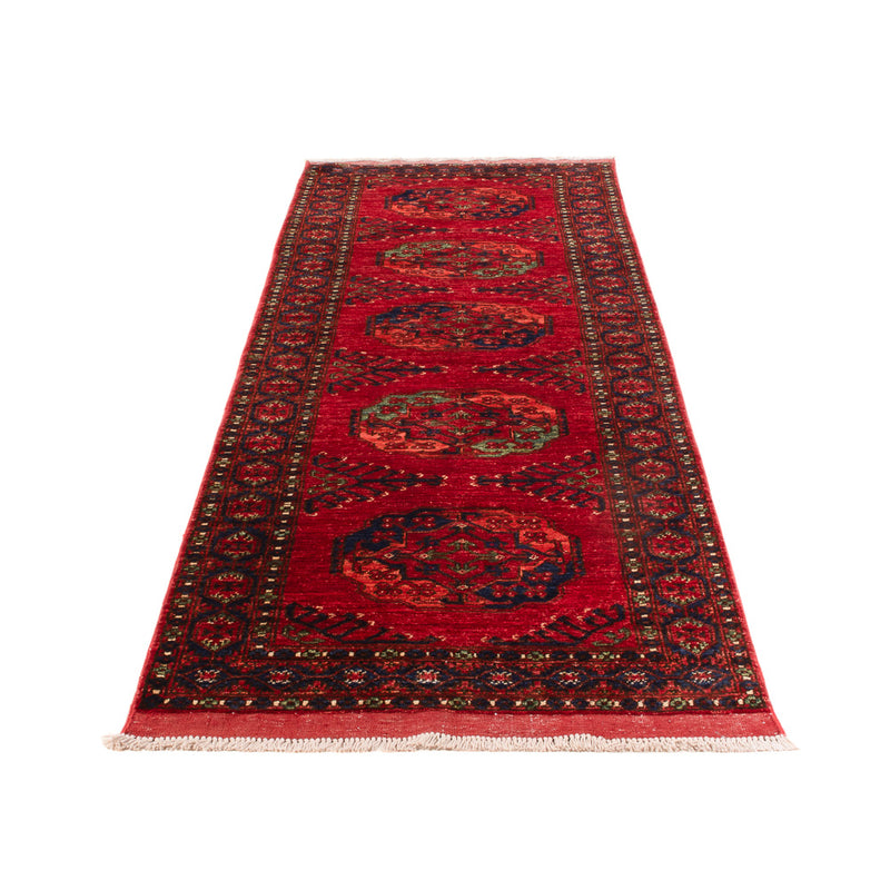 Løber Afghansk tæppe - Kunduz - 305 x 82 cm - rød