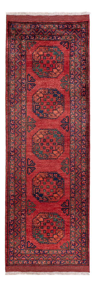 Løber Afghansk tæppe - Kunduz - 260 x 83 cm - rød