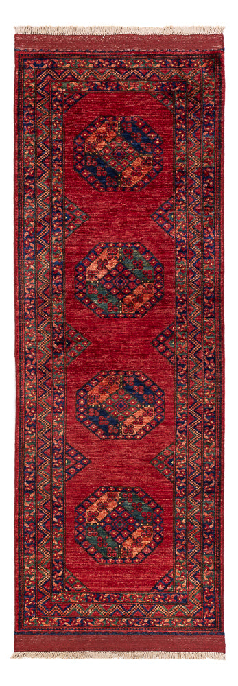 Løber Afghansk tæppe - Kunduz - 237 x 83 cm - rød