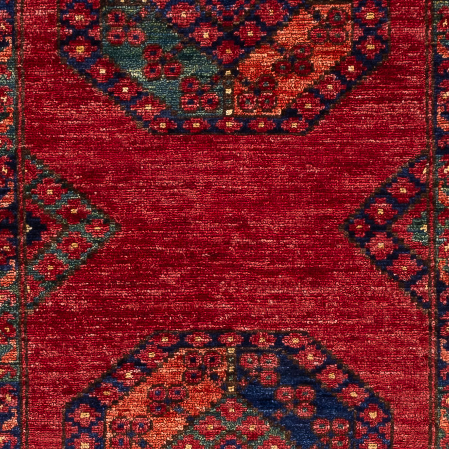 Løber Afghansk tæppe - Kunduz - 237 x 83 cm - rød