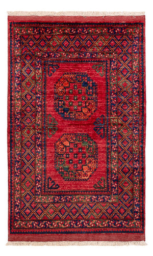 Afghansk tæppe - 155 x 100 cm - rød