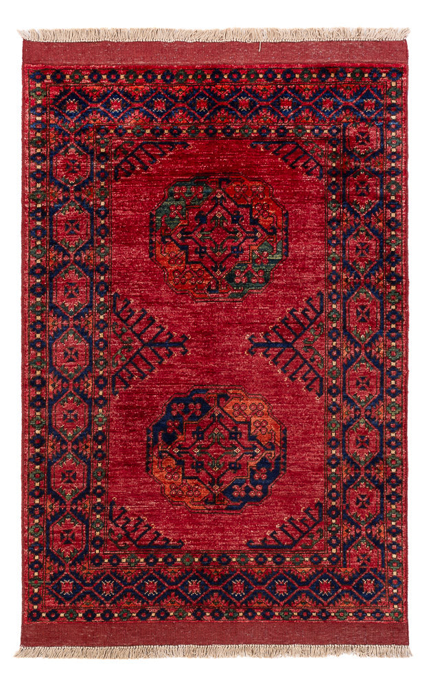 Afghansk tæppe - 151 x 103 cm - rød