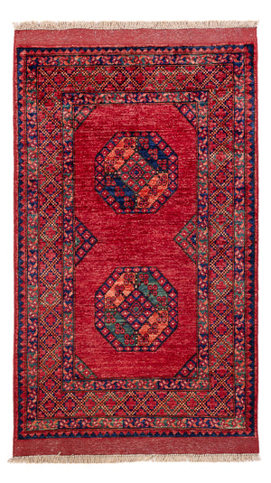 Afghansk tæppe - 163 x 100 cm - rød