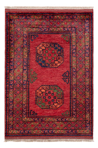 Afghansk tæppe - 154 x 108 cm - rød