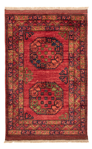Afghansk tæppe - 125 x 82 cm - rød