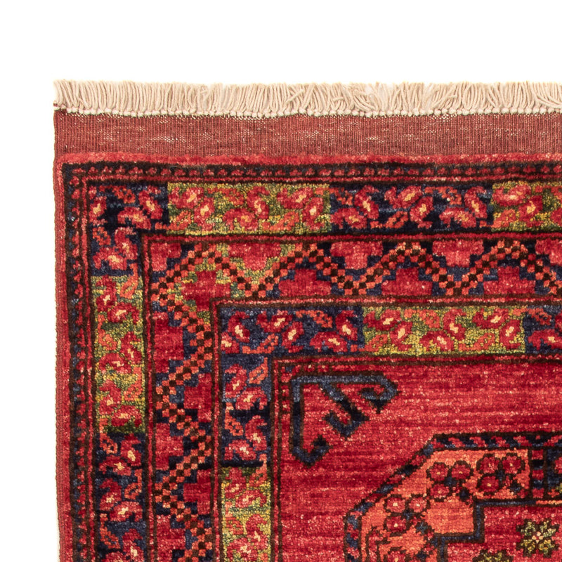 Afghansk tæppe - 125 x 82 cm - rød