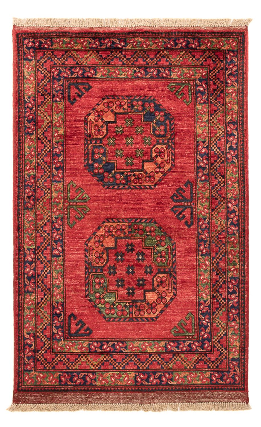Afghansk tæppe - 126 x 82 cm - rød