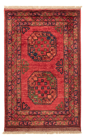 Afghansk tæppe - 126 x 82 cm - rød