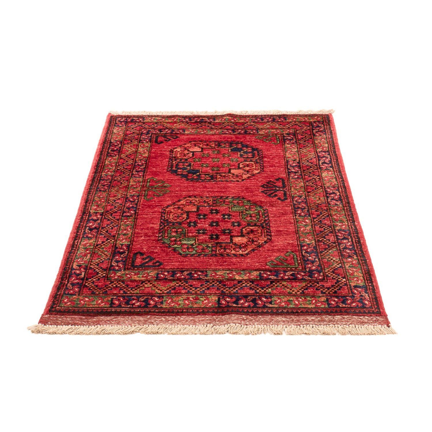 Afghansk tæppe - 126 x 82 cm - rød