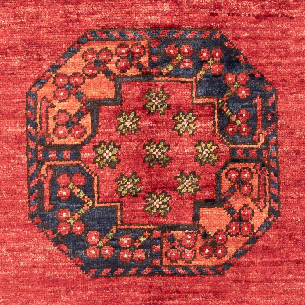 Afghansk tæppe - 123 x 83 cm - rød