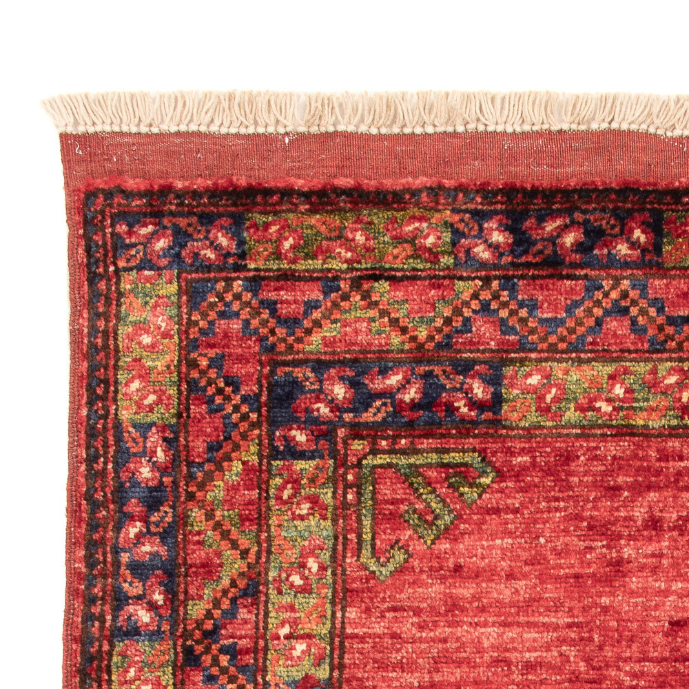 Afghansk tæppe - 123 x 83 cm - rød