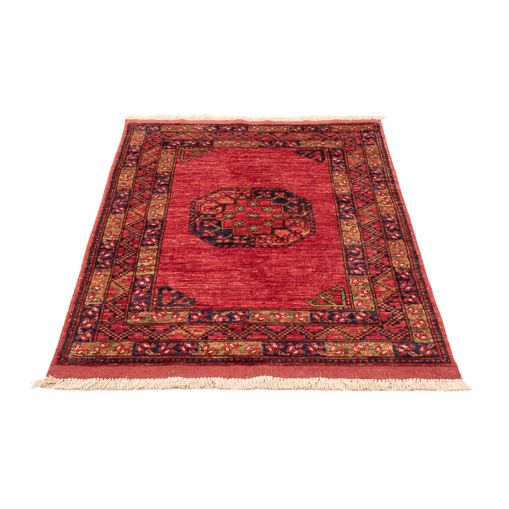 Afghansk tæppe - 123 x 83 cm - rød