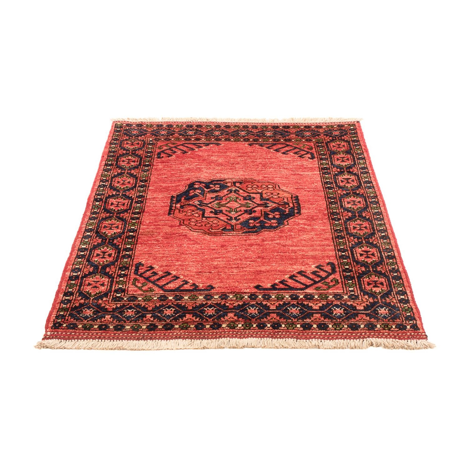 Afghansk tæppe - 120 x 85 cm - lysrød
