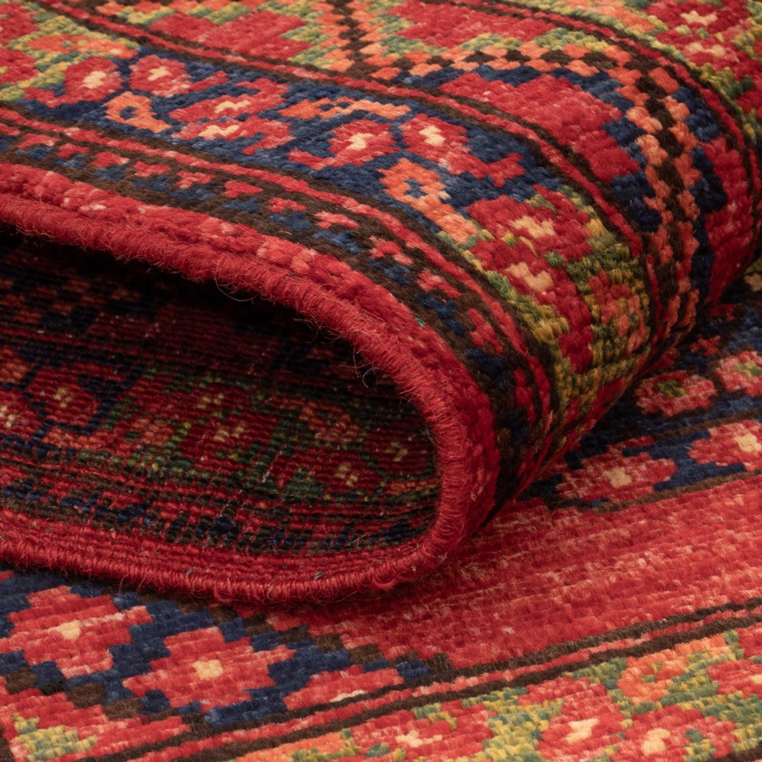 Afghansk tæppe - 123 x 82 cm - rød