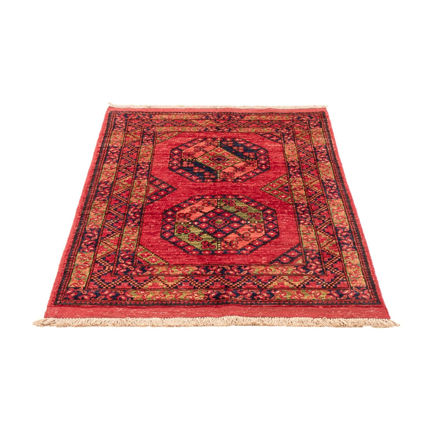 Afghansk tæppe - 123 x 82 cm - rød