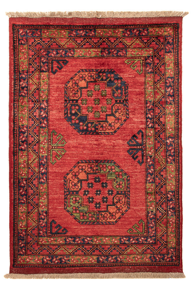 Afghansk tæppe - 125 x 87 cm - rød