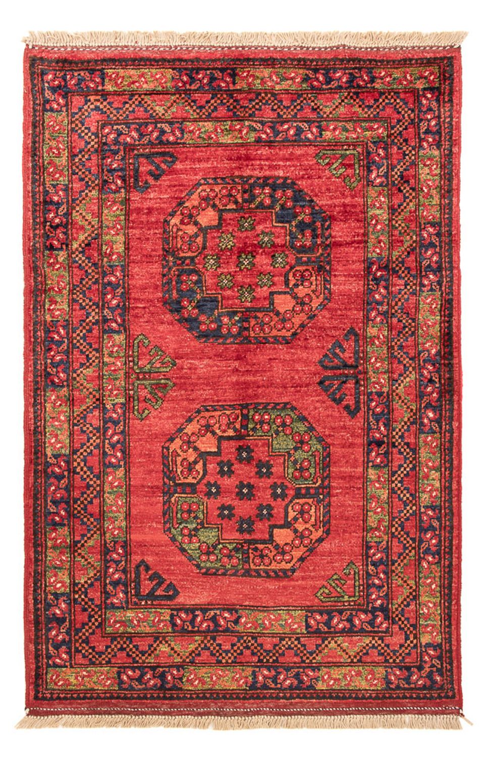 Afghansk tæppe - 127 x 85 cm - rød