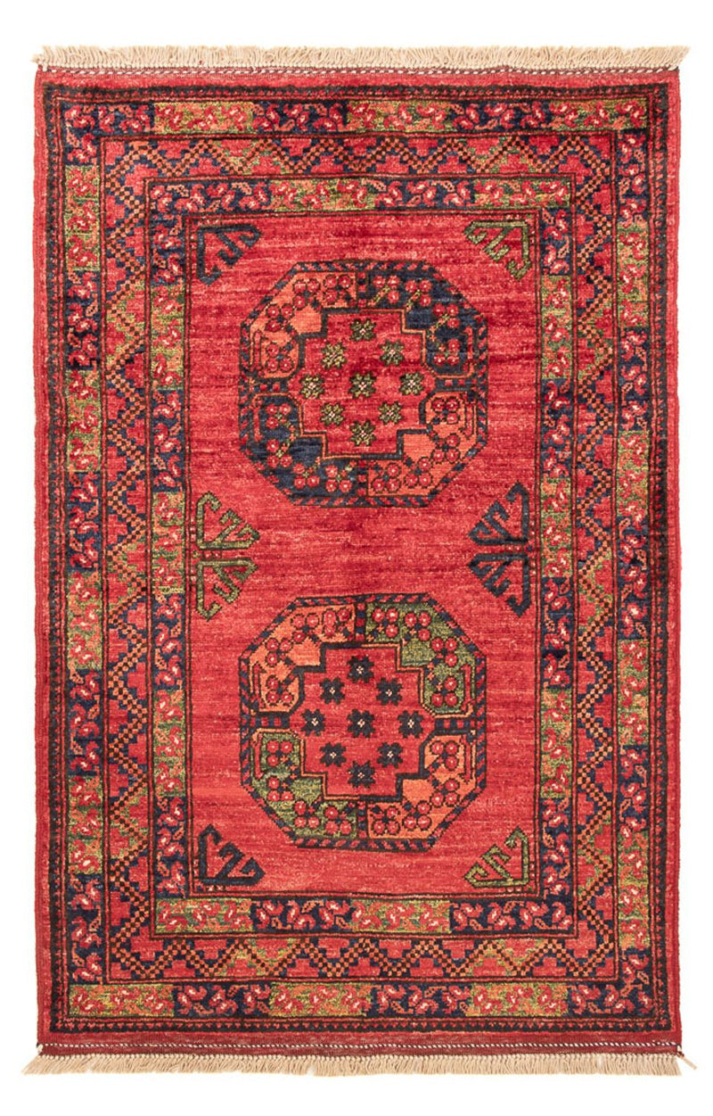 Afghansk tæppe - 127 x 85 cm - rød