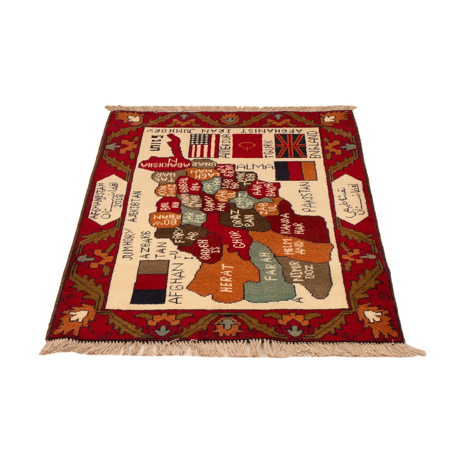 Afghansk tæppe - Royal - 105 x 68 cm - flerfarvet