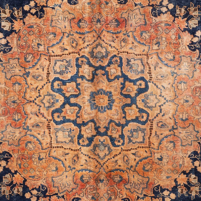 Vintage tæppe - 387 x 286 cm - mørkeblå