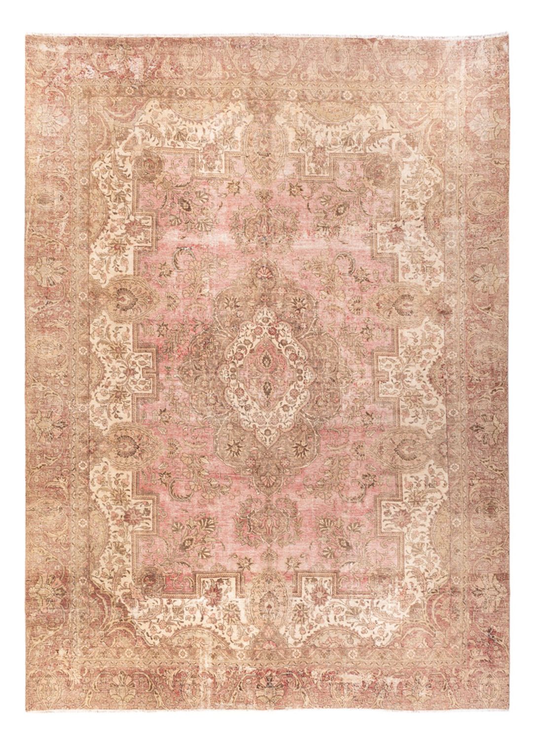 Vintage tæppe - 419 x 300 cm - mørk beige