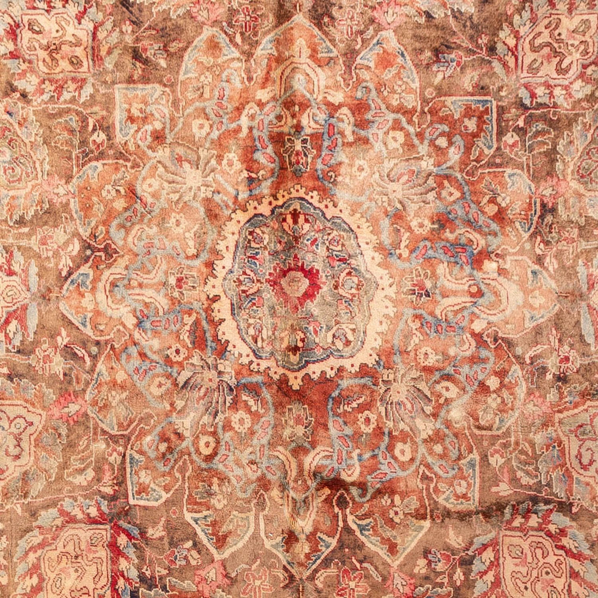 Vintage tæppe - 412 x 300 cm - mørk beige