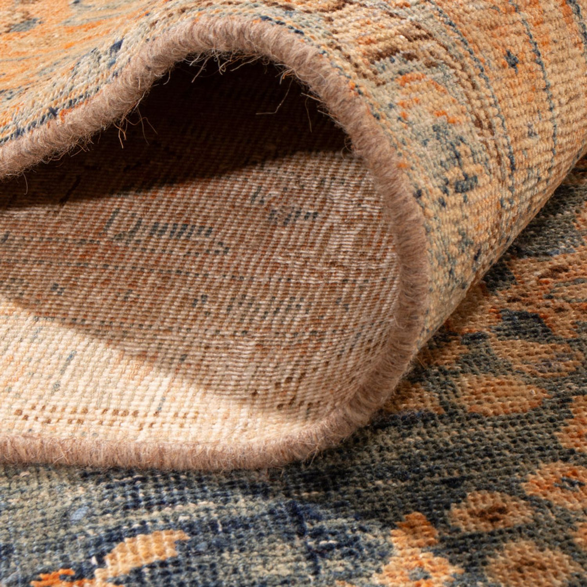 Vintage tæppe - 377 x 280 cm - blå