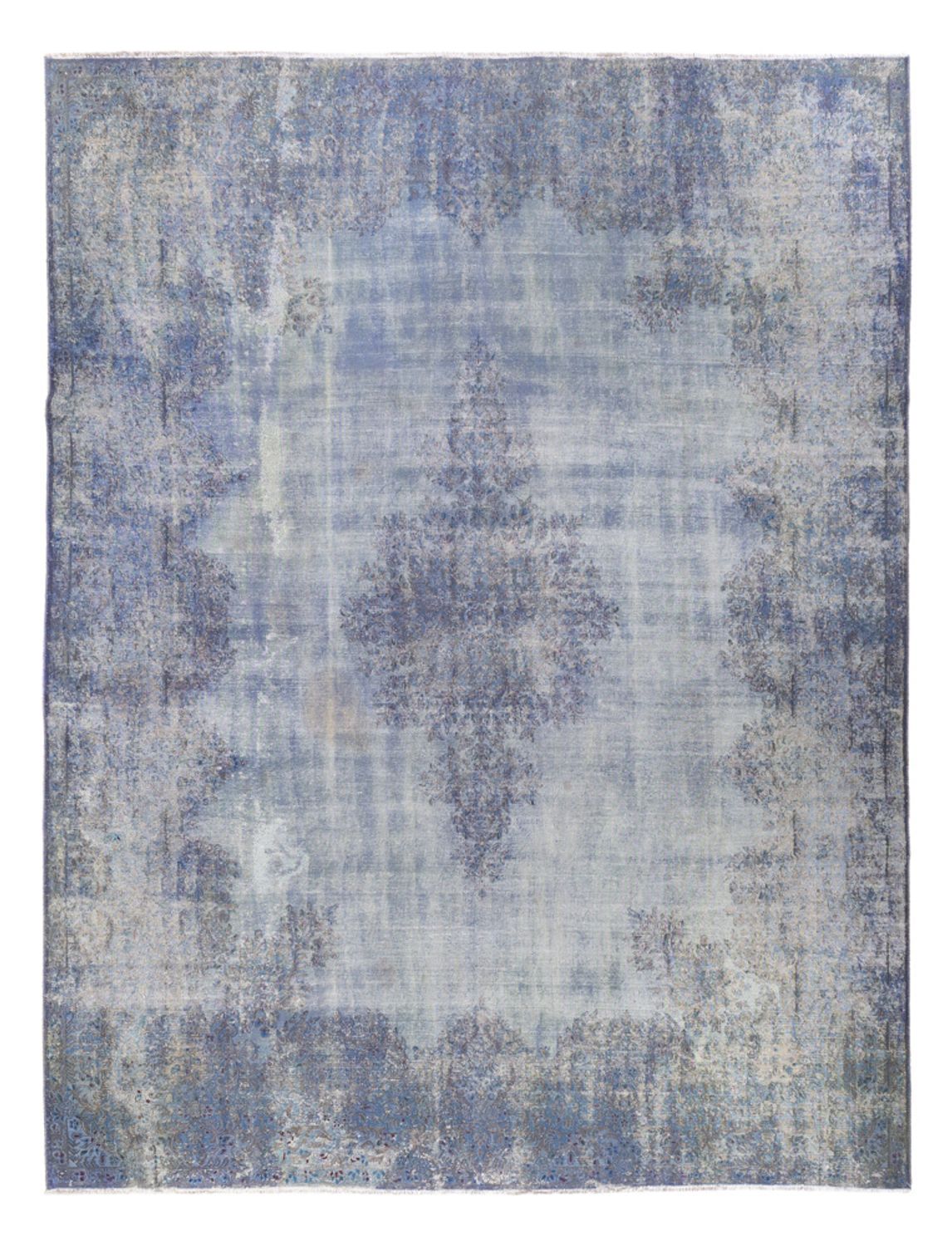 Vintage tæppe - 355 x 266 cm - mørkeblå