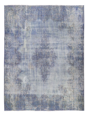 Vintage tæppe - 355 x 266 cm - mørkeblå