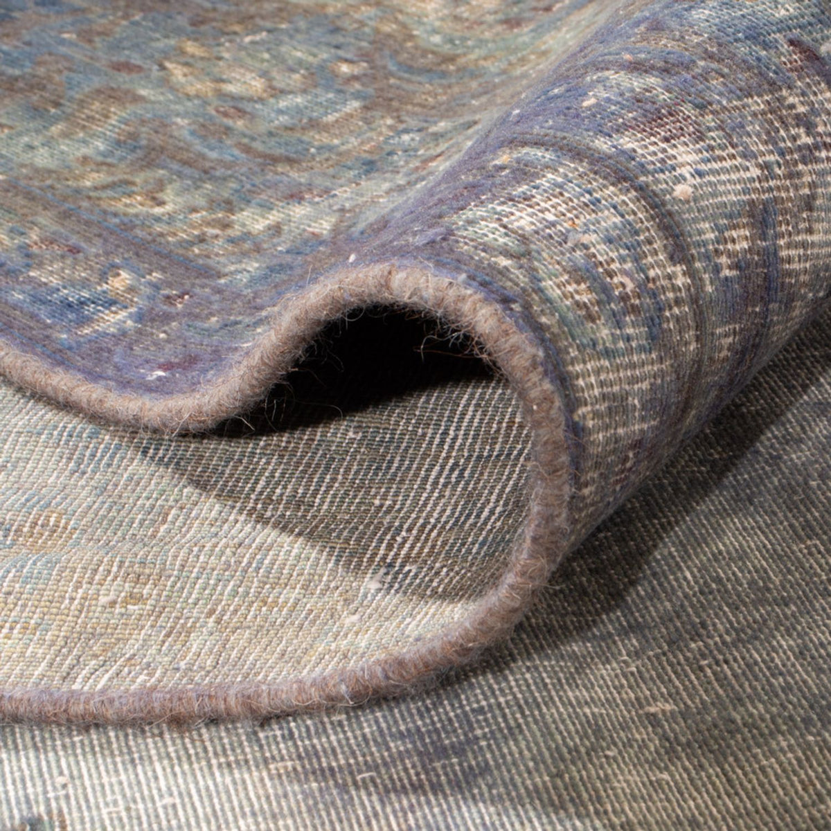 Vintage tæppe - 355 x 266 cm - mørkeblå