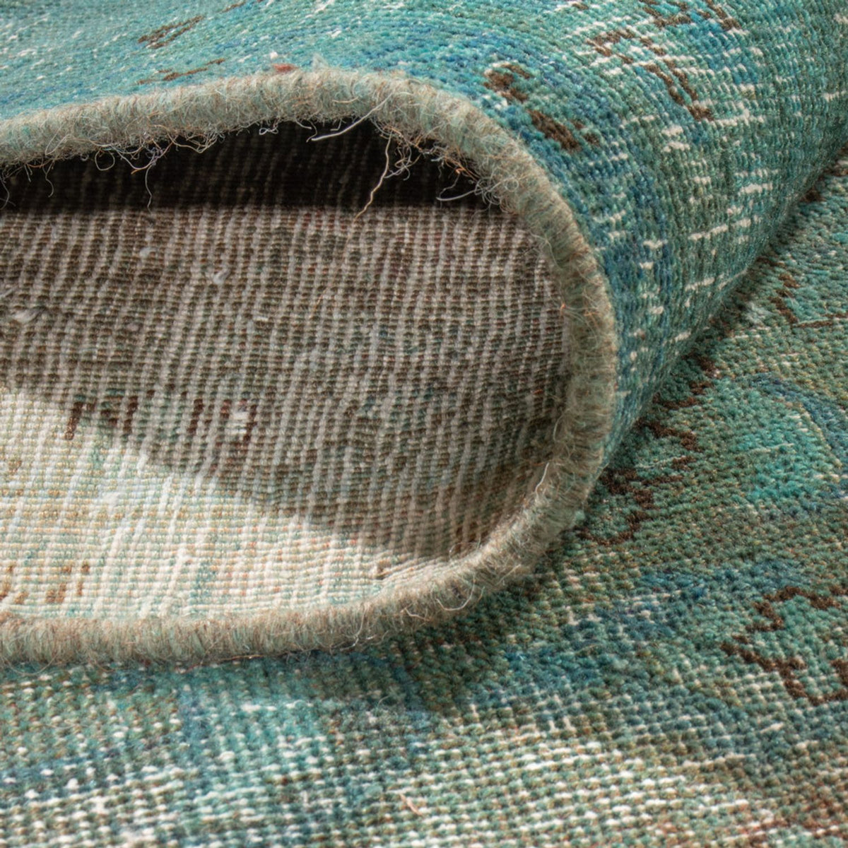 Vintage tæppe - 375 x 285 cm - mørkeblå