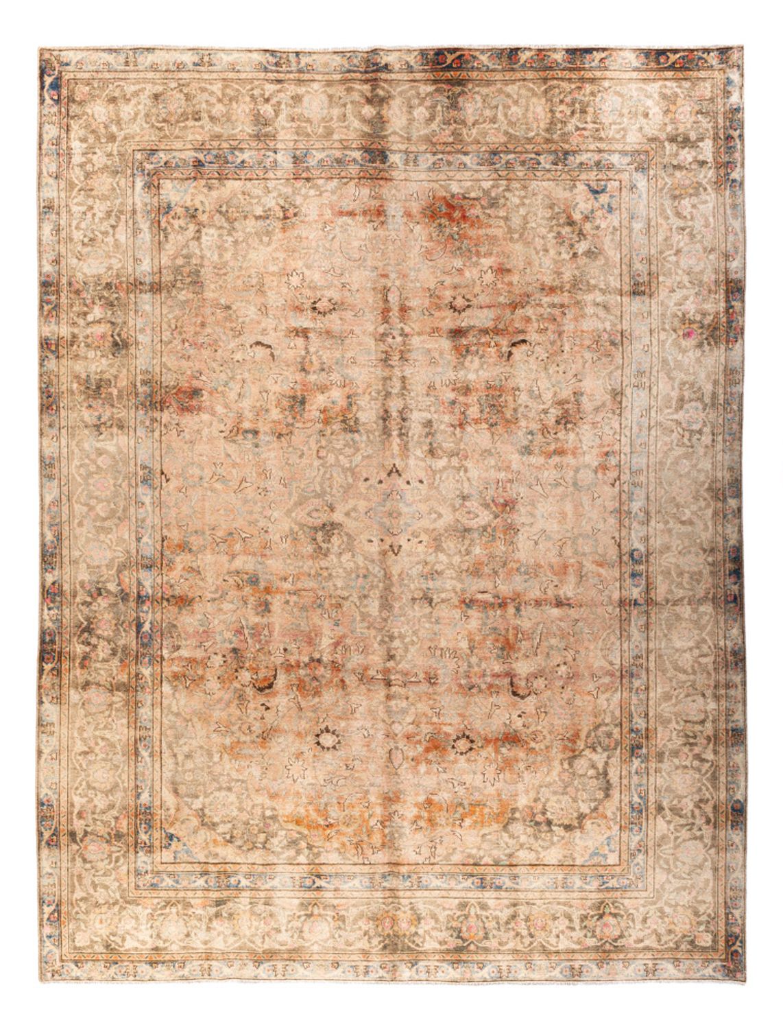 Vintage tæppe - 368 x 281 cm - mørk beige