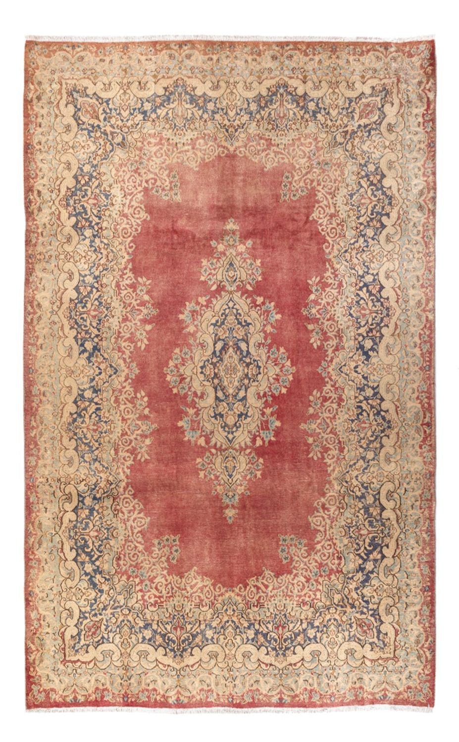 Vintage tæppe - 304 x 192 cm - lysrød