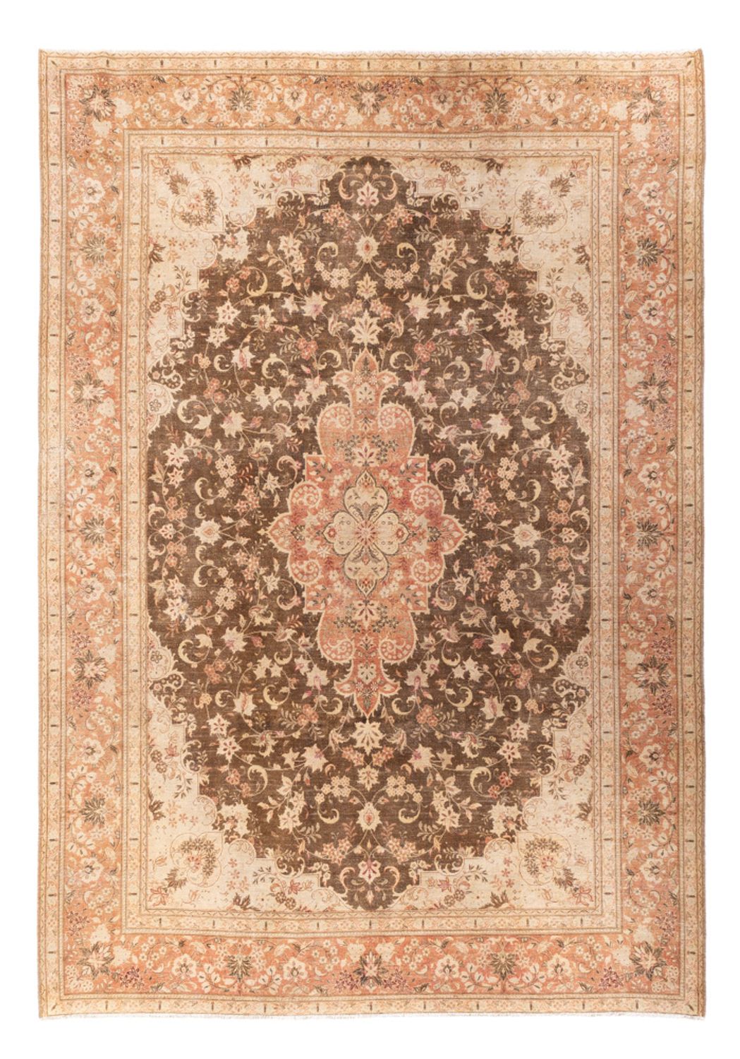 Vintage tæppe - 335 x 235 cm - mørk beige