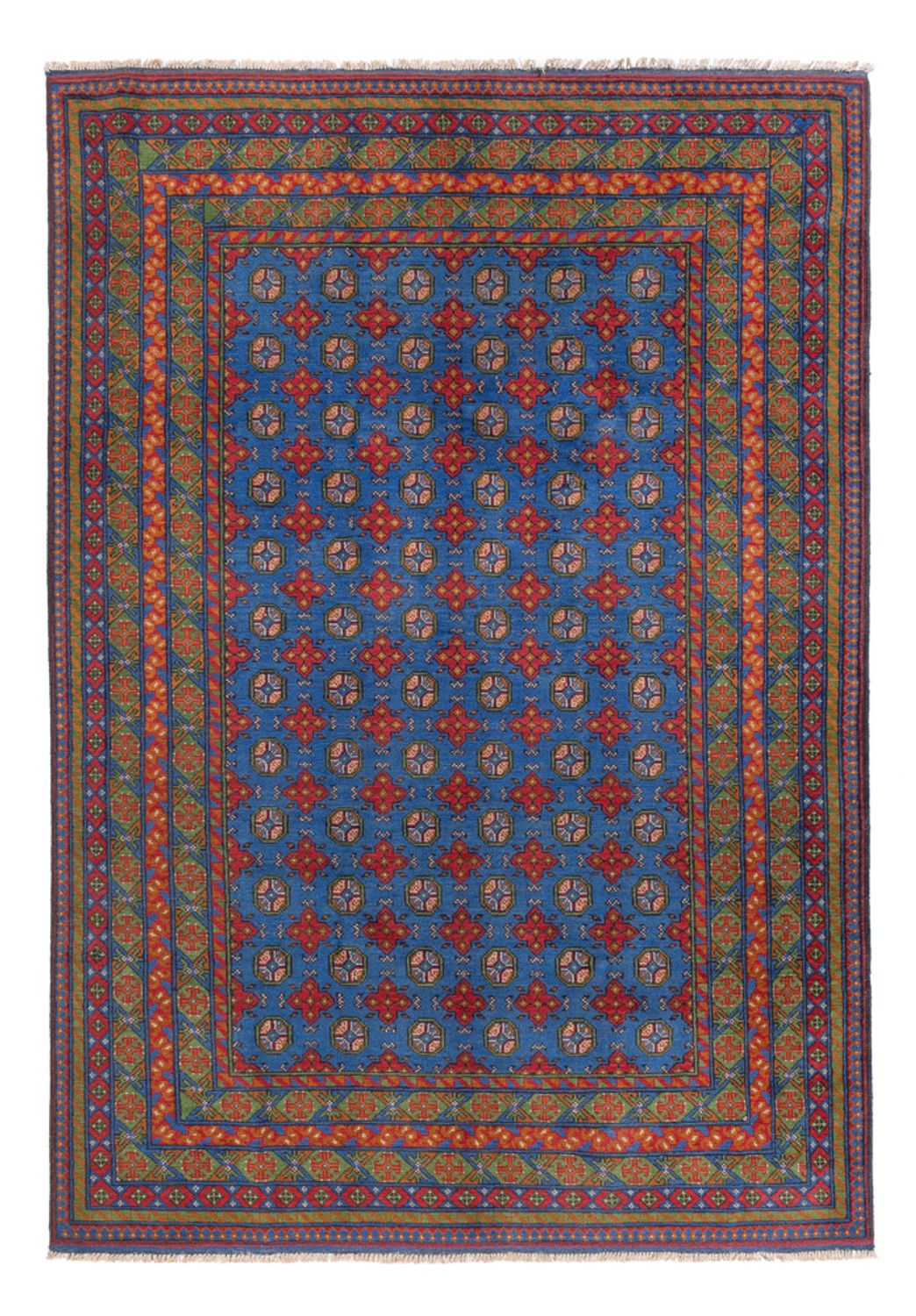 Afghansk tæppe - Filpa - 296 x 203 cm - blå