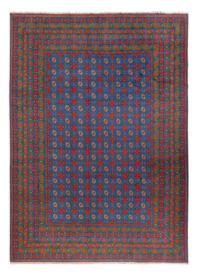 Afghansk tæppe - Filpa - 355 x 252 cm - blå