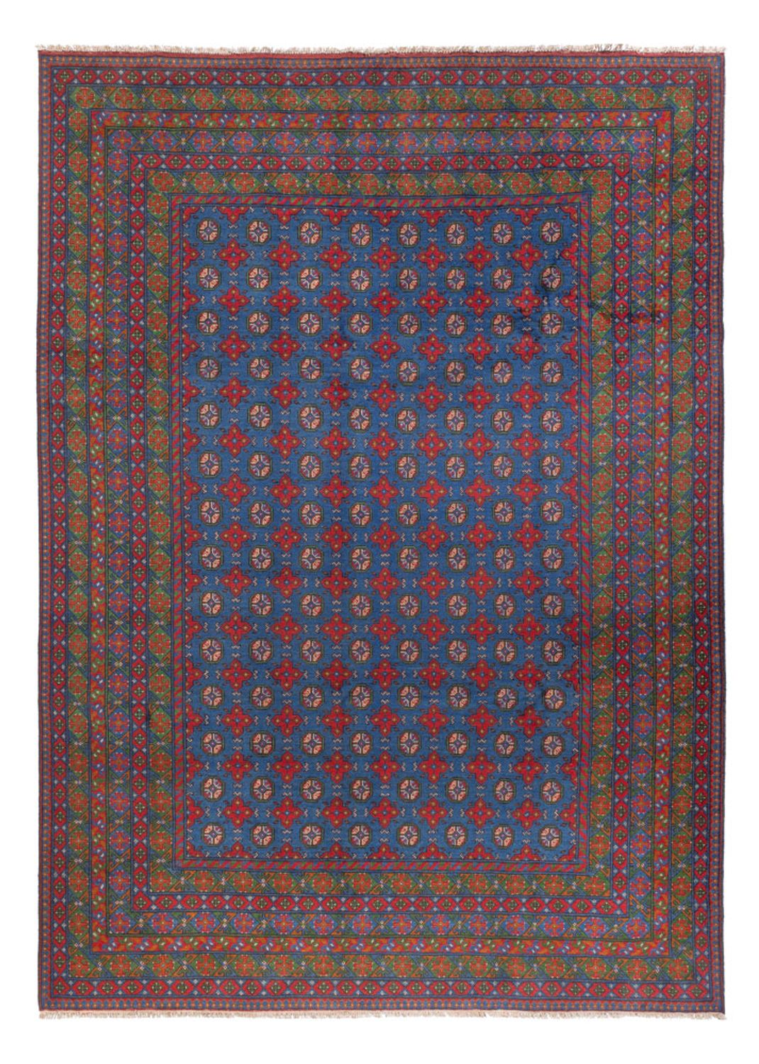 Afghansk tæppe - Filpa - 355 x 252 cm - blå