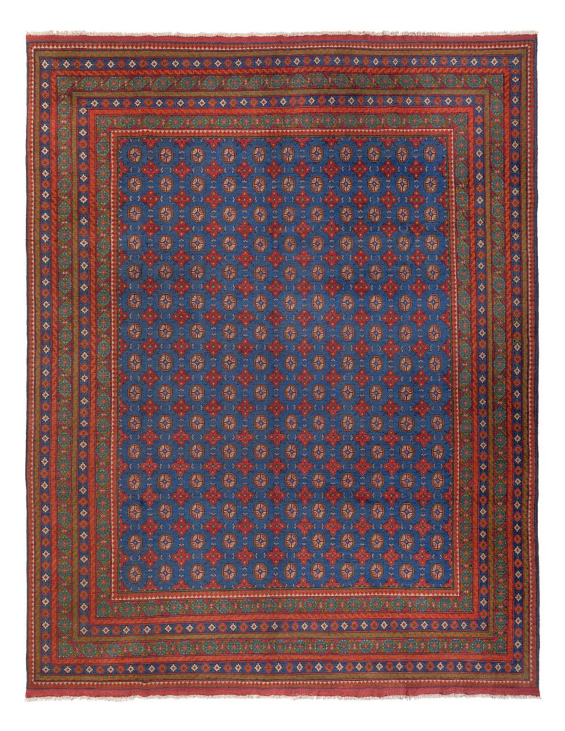 Afghansk tæppe - Filpa - 394 x 303 cm - blå