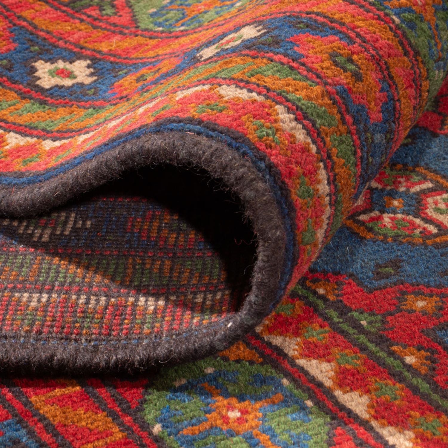 Afghansk tæppe - Filpa - 394 x 303 cm - blå