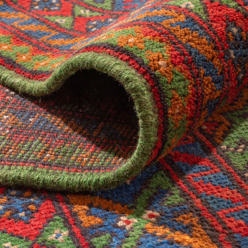 Afghansk tæppe - Filpa - 393 x 296 cm - grøn