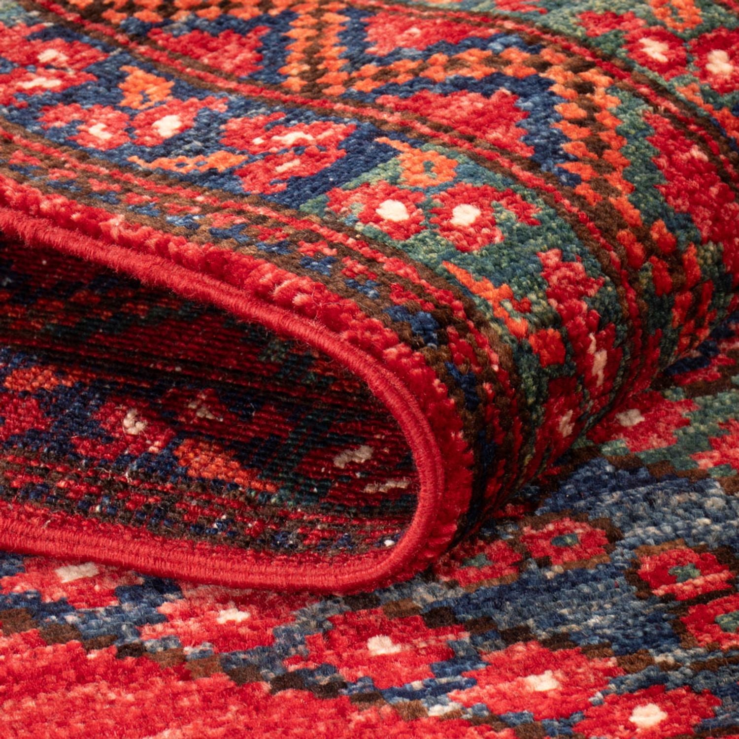 Løber Afghansk tæppe - 216 x 87 cm - rød