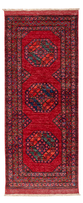 Løber Afghansk tæppe - 220 x 87 cm - rød