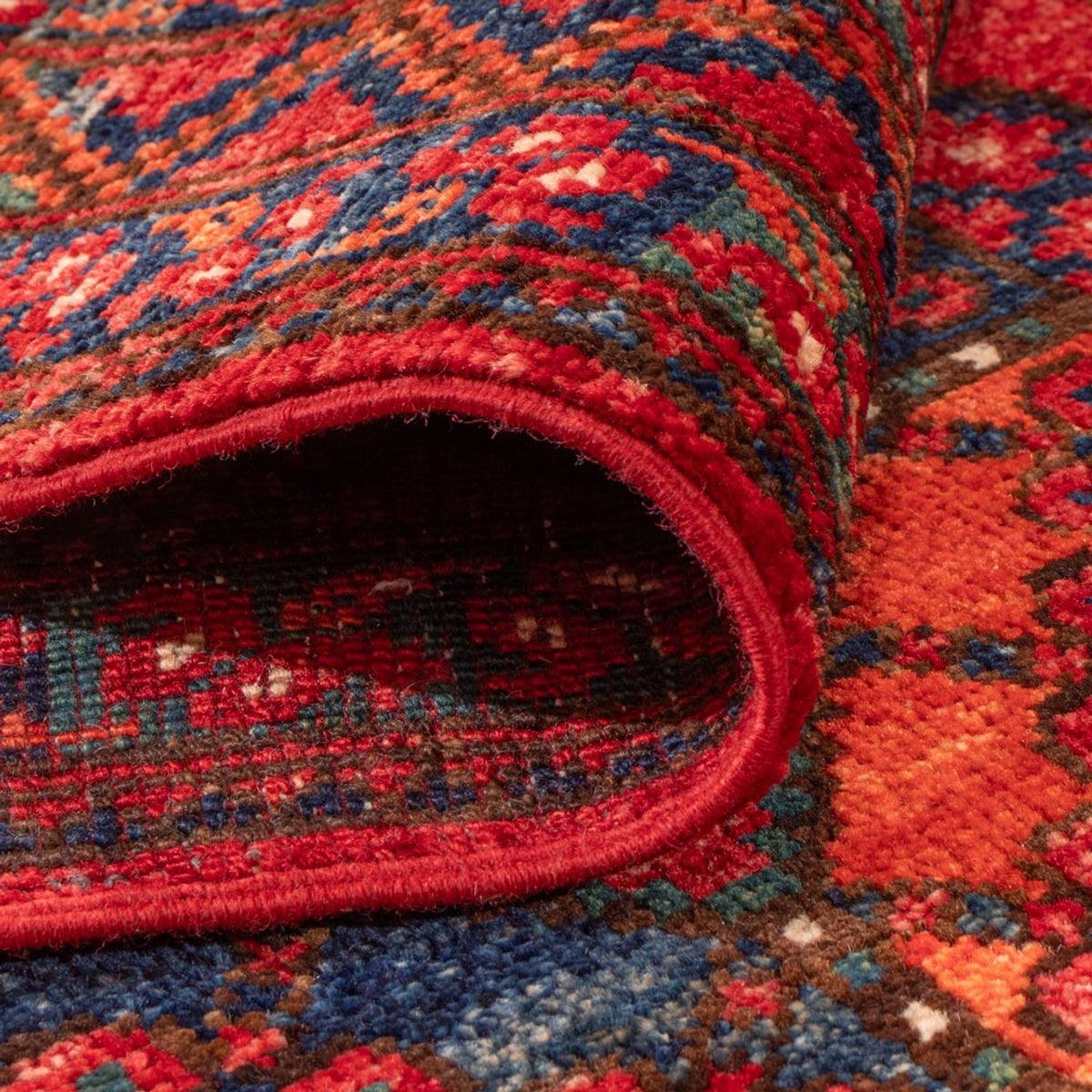 Løber Afghansk tæppe - 220 x 87 cm - rød