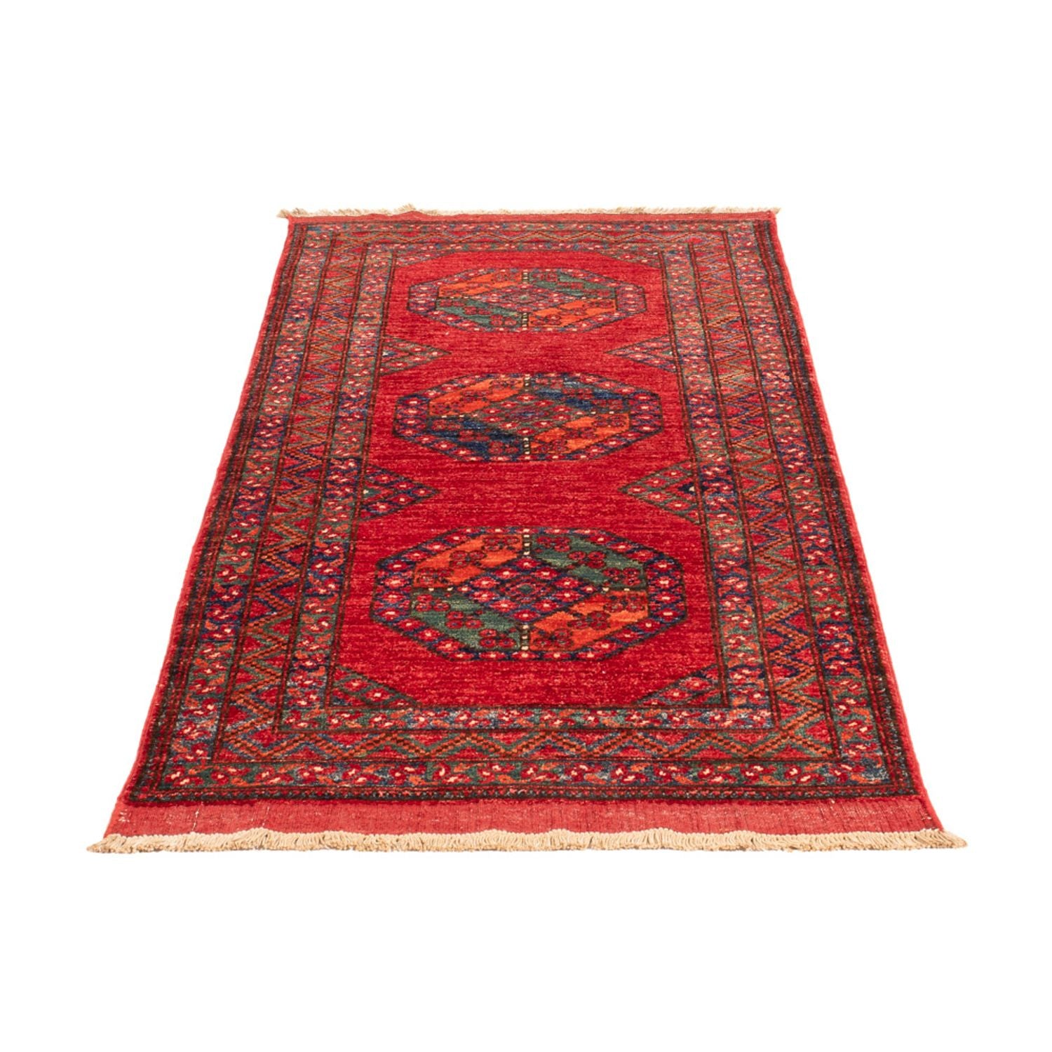 Løber Afghansk tæppe - 220 x 87 cm - rød