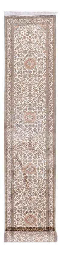 Løber Silketæppe - Kashmir Silk - 480 x 79 cm - mørk beige