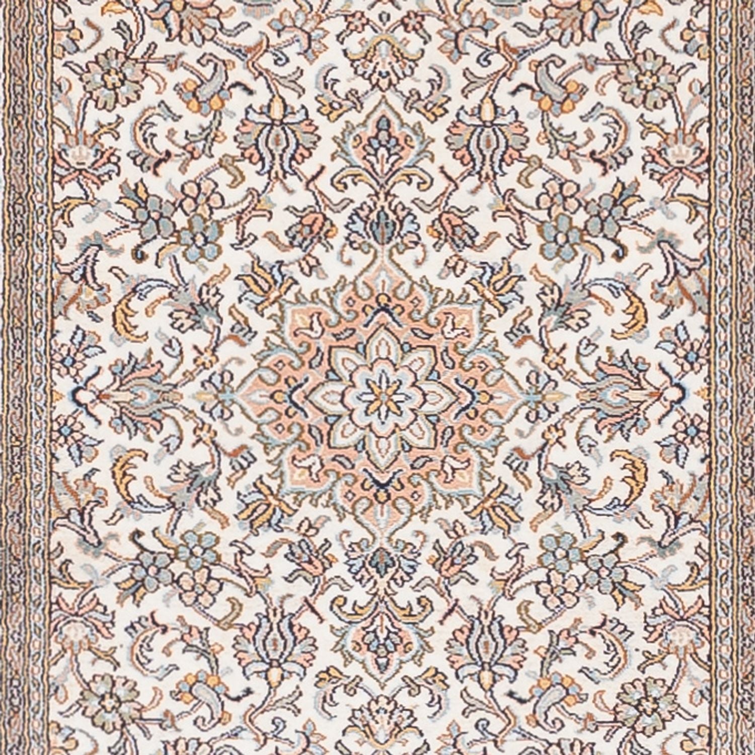 Løber Silketæppe - Kashmir Silk - 480 x 79 cm - mørk beige