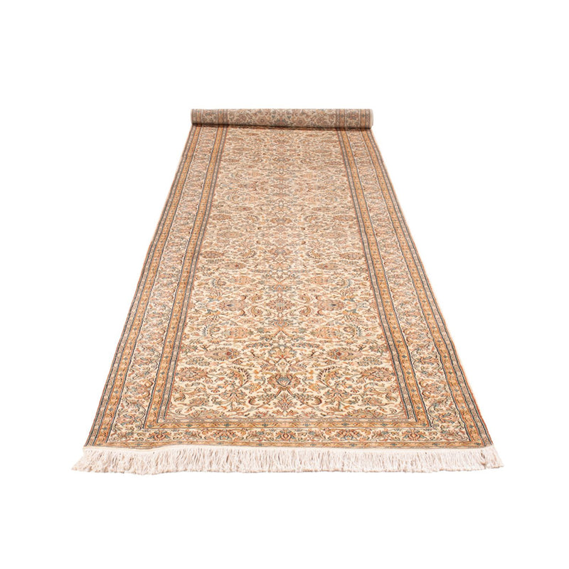 Løber Silketæppe - Kashmir Silk - 447 x 98 cm - creme