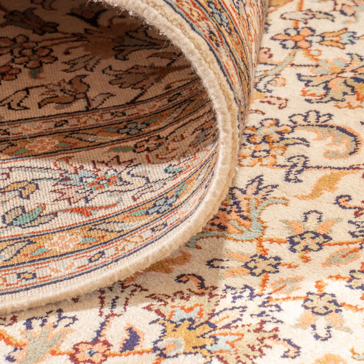 Løber Silketæppe - Kashmir Silk - 444 x 94 cm - beige