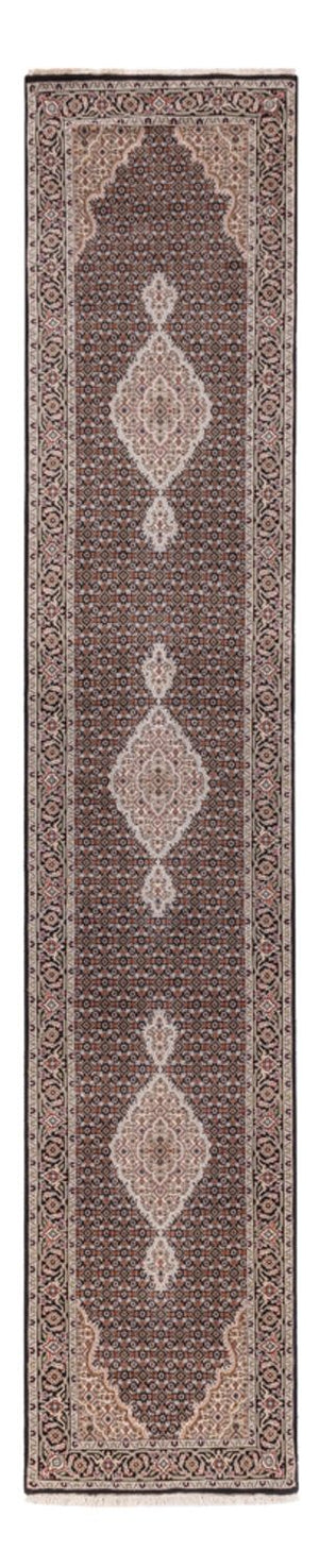 Løber Orientalsk tæppe - Tabriz - 406 x 82 cm - antracit